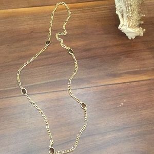 Layering necklace with brown stones